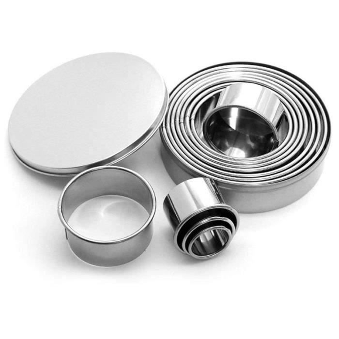 12PCS Emporte-Pieces Acier Inoxydable Emporte-pieces Rond Patisserie pour Les Biscuits Les Pates a Sucre Les Gateaux Ma05155