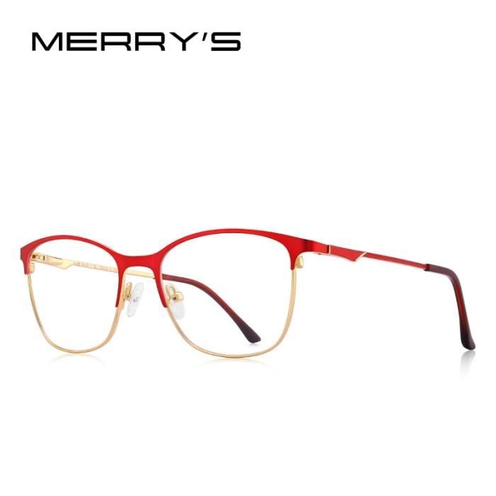 Montures de Lunettes de vue,MERRYS lunettes yeux de chat femme DESIGN tendance, lunettes à monture complète pour - Type C03 Red