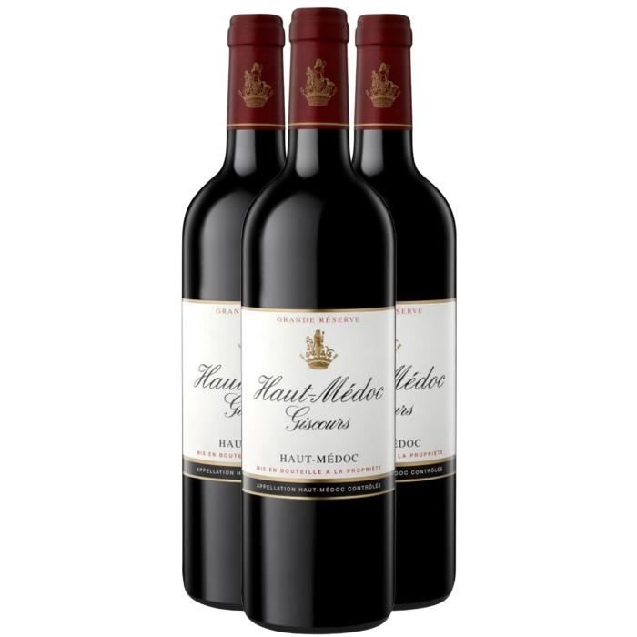 Le Haut-Médoc de Giscours Rouge 2014 - Lot de 3x75cl - Château Giscours - Vin Rouge de Bordeaux - Appellation AOC Haut-Médoc