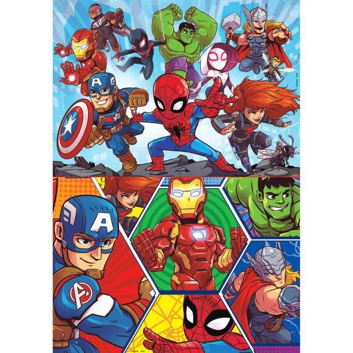 Puzzles 2 x 20 pièces : Marvel Super Heroes Adventures Coloris Unique