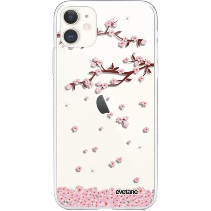 Coque pour iPhone 11 360 intégrale transparente Chute De Fleurs Tendance Evetane.