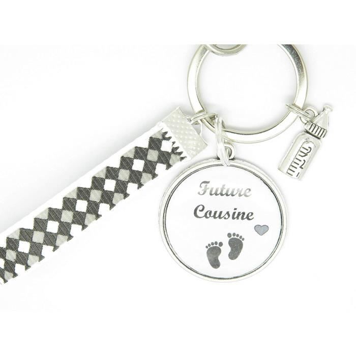 Portes Clés Personnalisable ou Bijou de Sac Cadeau Original pour Annonce Grossesse Cousin Cousine