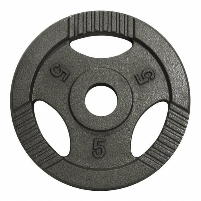Poids olympiques en fonte avec poignées - 51 mm - Gris - 5kg