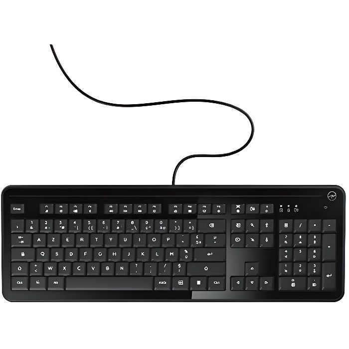Mobility Lab Clavier Lumineux Filaire USB - Retroéclairage LED Blanc - AZERTY