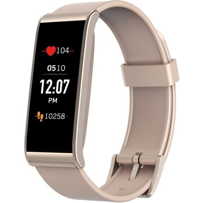 MyKronoz ZeFit 4 HR Traqueur d`activité avec capteur de rythme cardiaque, écran couleur tactile et notifications smartphone ? Rose