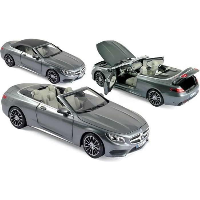 NOREV Voiture de collection 1:18 Mercedes-Benz S-Klasse Cabriolet 2015 Gris métalique