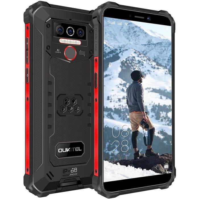 OUKITEL WP5 Smartphone Batterie 8000mAh IP68 Etanche 5.5- Ecran 4Go + 32Go Téléphone Incassable 4G Dual SIM Android 10.0- Noir