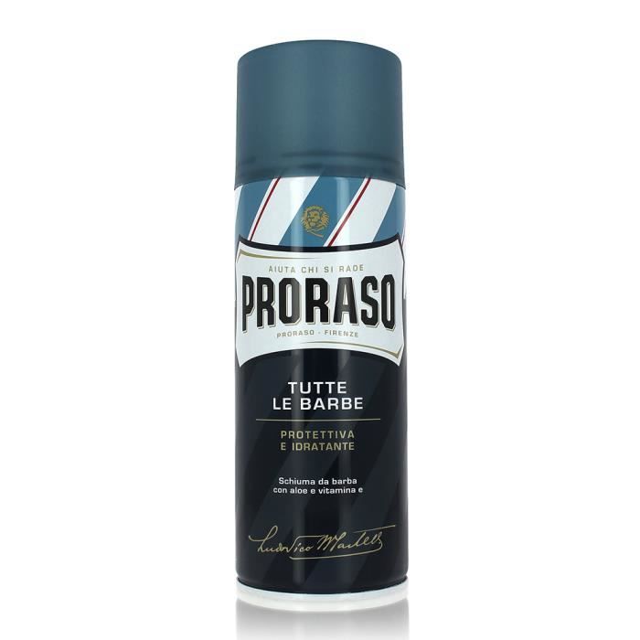 Proraso Mousse à raser Hydratation , Mousse 400ml Visage Deshydratée/terne