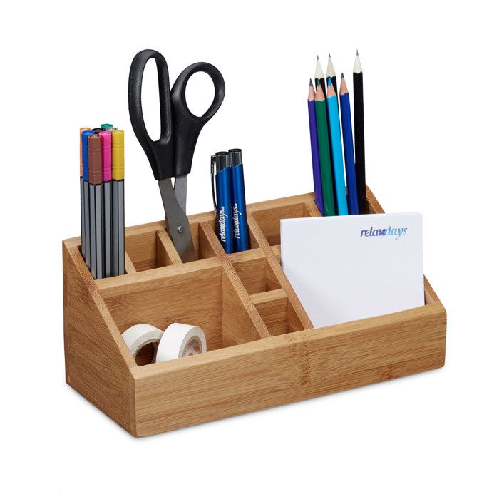 Relaxdays Bureau Organisateur Bamboo plateau - plat de service 10020248_0