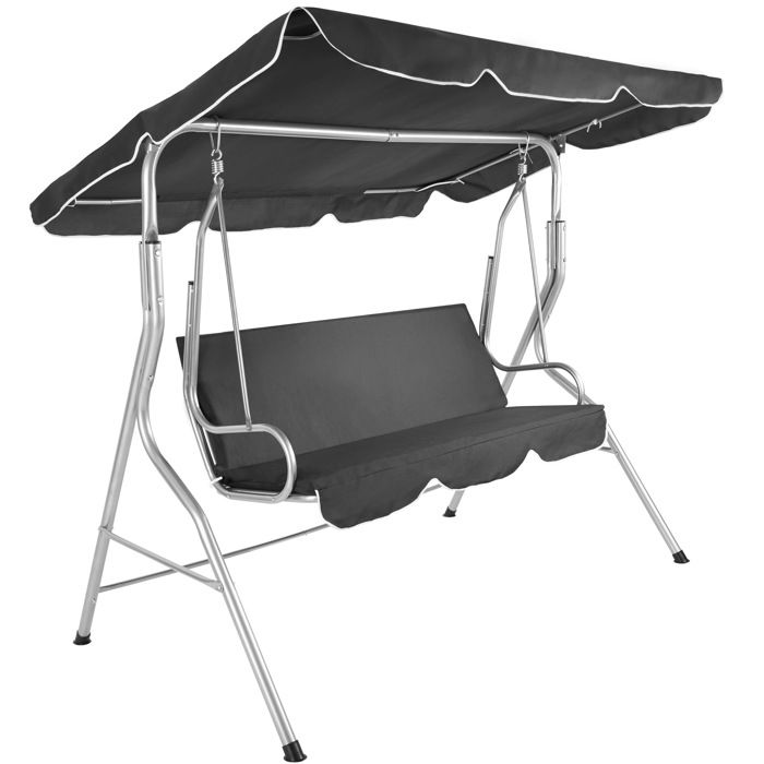 TECTAKE Balancelle de Jardin sur Pied Hamac Fauteuil Suspendu en ACIER Gris