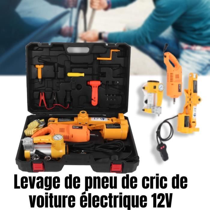 Crics hydraulique électrique 12V avec clé et pompe à air de levage de pneus 42cm 3T MAX - PAL3