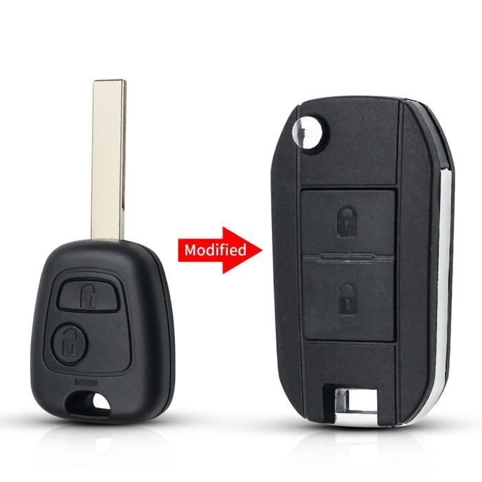 HU83 Blade-For Citroen -coque de clé de voiture pliable à 2 boutons pour Peugeot 307 107 207 407,pour citroën C2 C3 Xsara