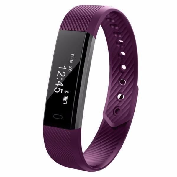 za001-ID115HR Montre Connectée SPORT Heart Rate étanche Android-iOS Bluetooth VIOLET