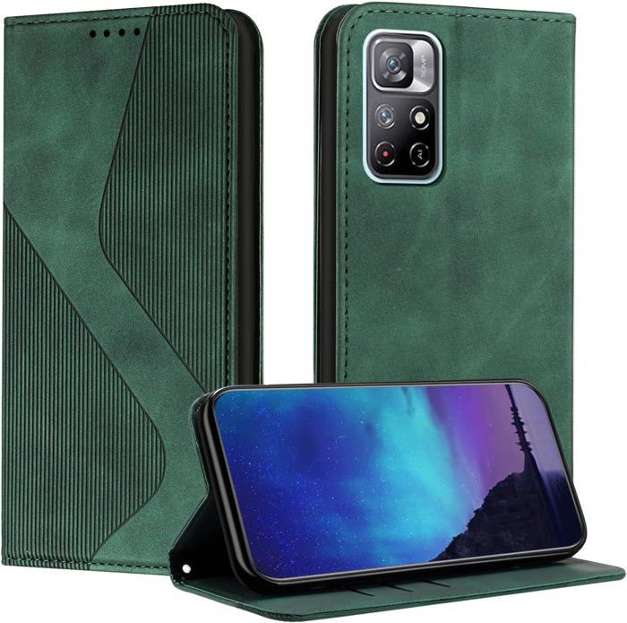 Coque Portefeuille Xiaomi Redmi Note 11 / 11S – Cuir PU, Porte-cartes, Noir, Neuf (EAN 3662210897558)