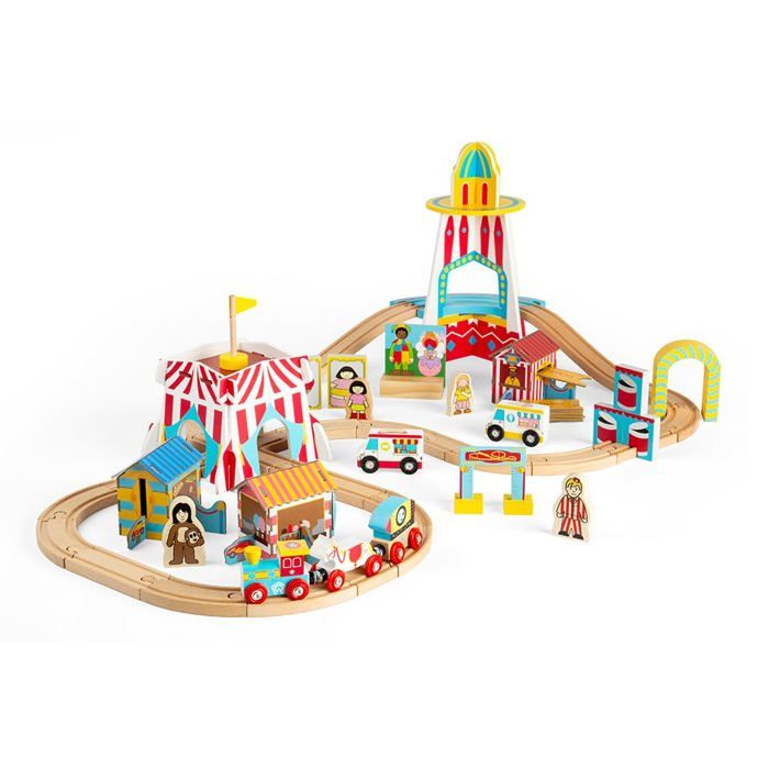 Couleur bleue Circuit de chemin de fer jouet en bois pour enfant, rail Couleur bleue Circuit de chemin de fer jouet en bois pour enfant, rail