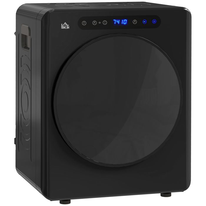 Sèche linge à évacuation - HOMCOM - 1000 W 3 Kg - 6 modes de séchage minuterie - acier inoxydable - 49 x 43 x 61 cm - noir - Hom