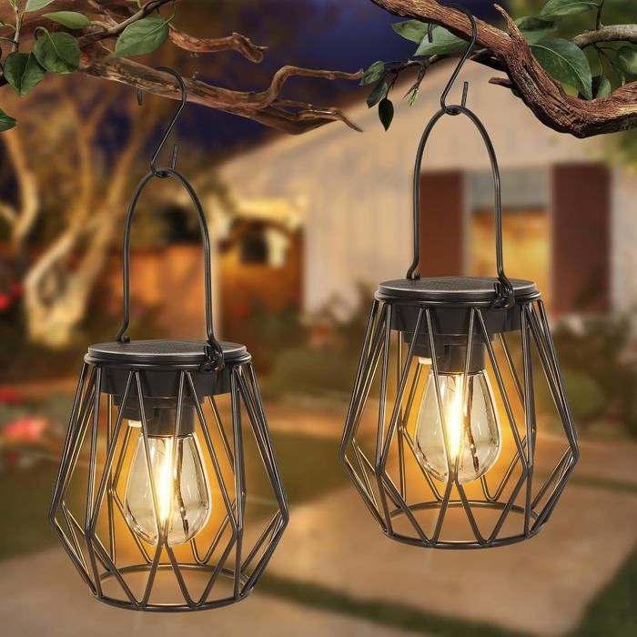 Lanterne Extérieure Suspendue LED Vintage - Flamme Dansante - Imperméable IP44