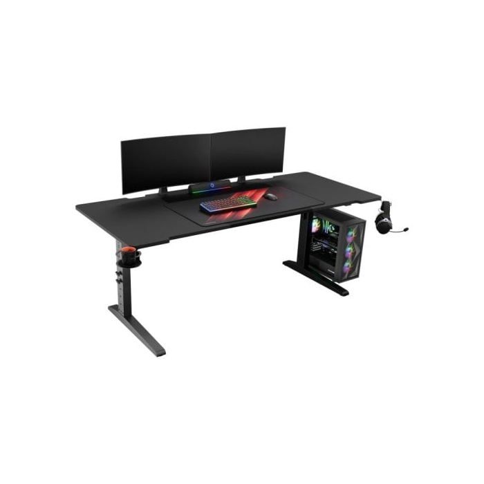 Bureau Gaming - GENESIS - Holm Modular - 180 cm - Acier et MDF - Éclairage LED