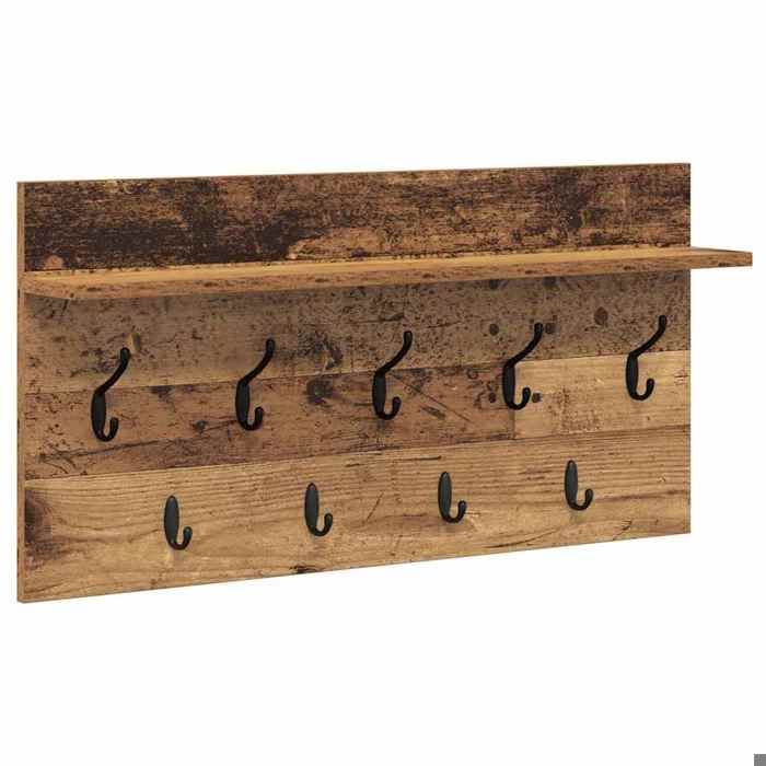 BESTPorte-manteau mural avec étagère Bois ancien 80 x 40 x 12 cm Nov913581