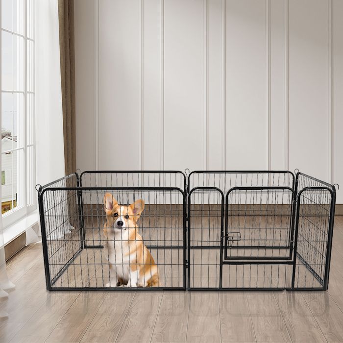 SUPFINE Parc pour Chien et Petits Animaux Modulable Pliable Enclos pour Chat Parc Chiot Cloture Anti Fugue avec Verrou