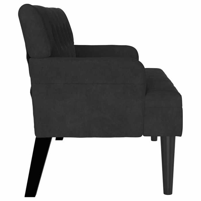 Black Friday Banc salon - JILL - Banquette/Coffre - desgin Chesterfield - Noir 112x65.5x75 cm - Velours BB501