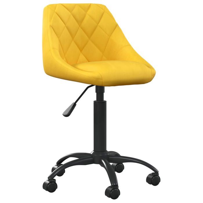 NEW 2026 Chaise de bureau Fauteuil simple pour 1 personne Jaune moutarde Velours 44x46x(67.5-79) cm L7024