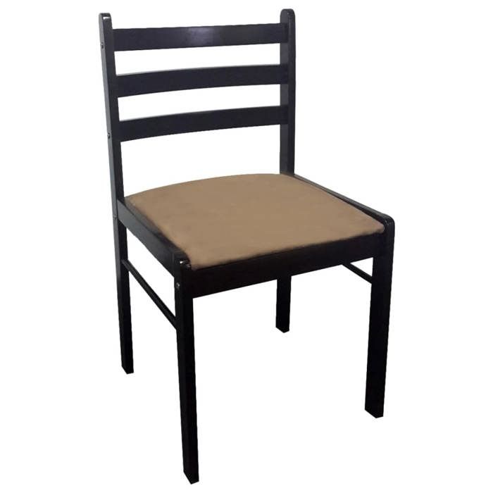 Chaises de cuisine（4 PCS) - Brun - Chaises à manger - 4 PLACES - marron hévéa solide et velours 44x45x81 cm F4072