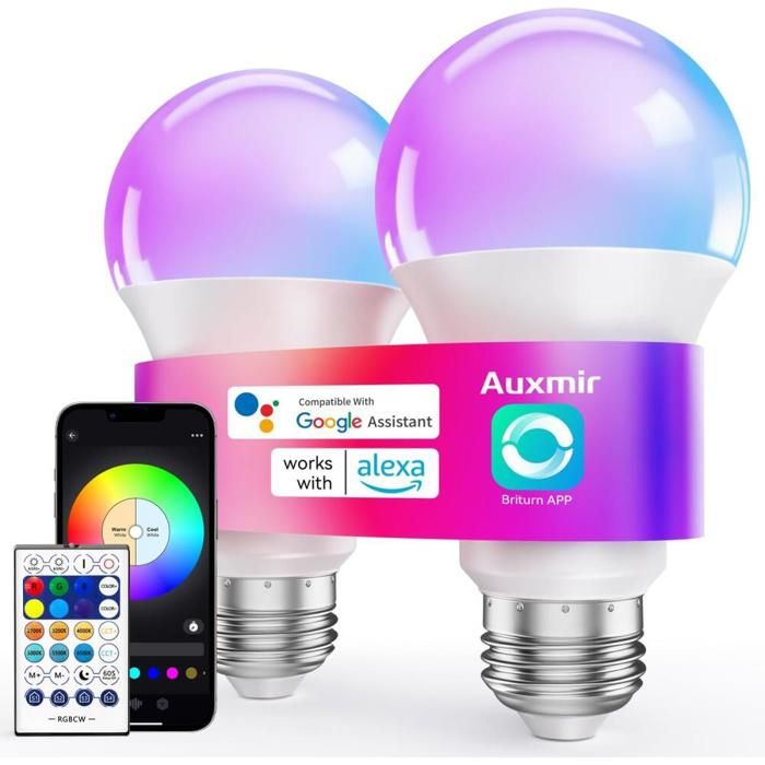 Ampoule Connectée WiFi Ampoule LED Intelligente E27 Multicolore 2700K-6500K 10W 800LM
