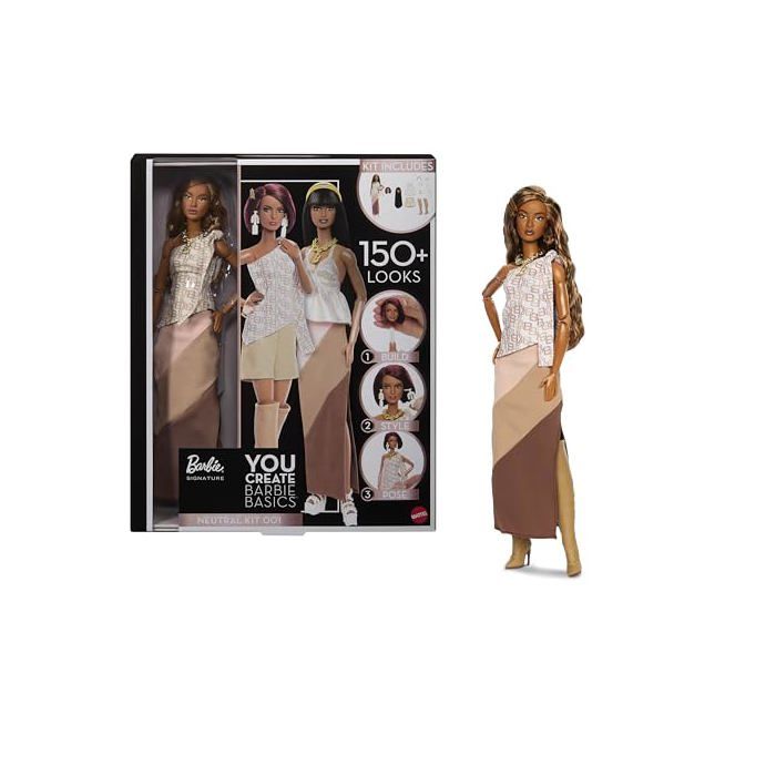 Barbie Kit Neutre Basics 001 avec poupée Personnalisable vêtements et Accessoires Taille Unique Corps articulé et tête Interchan