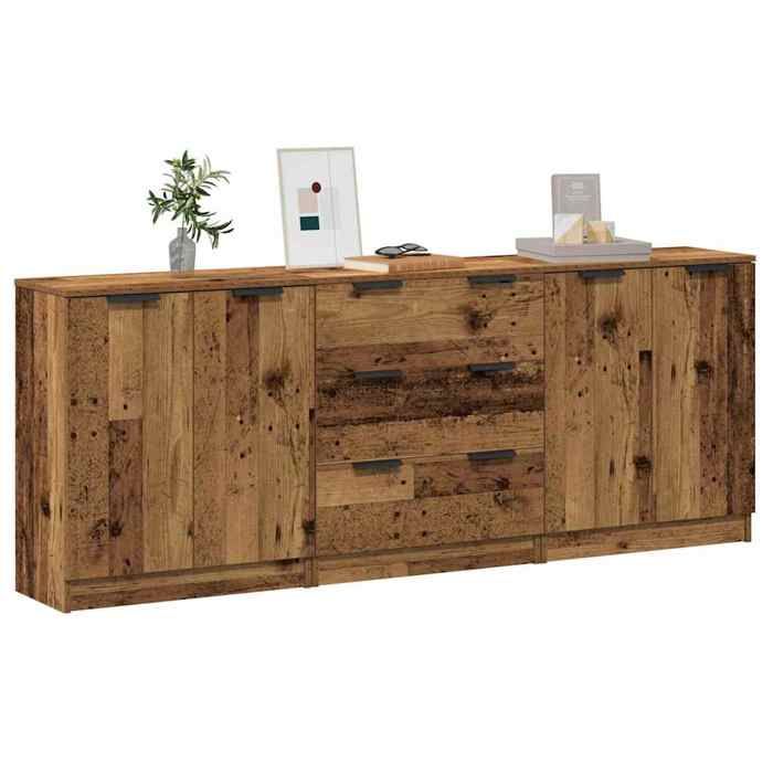 {Brun}Lot de 3 buffets - Moderne-design - bois dingénierie - Pour salon - 180x30x70 cm 44sna68j