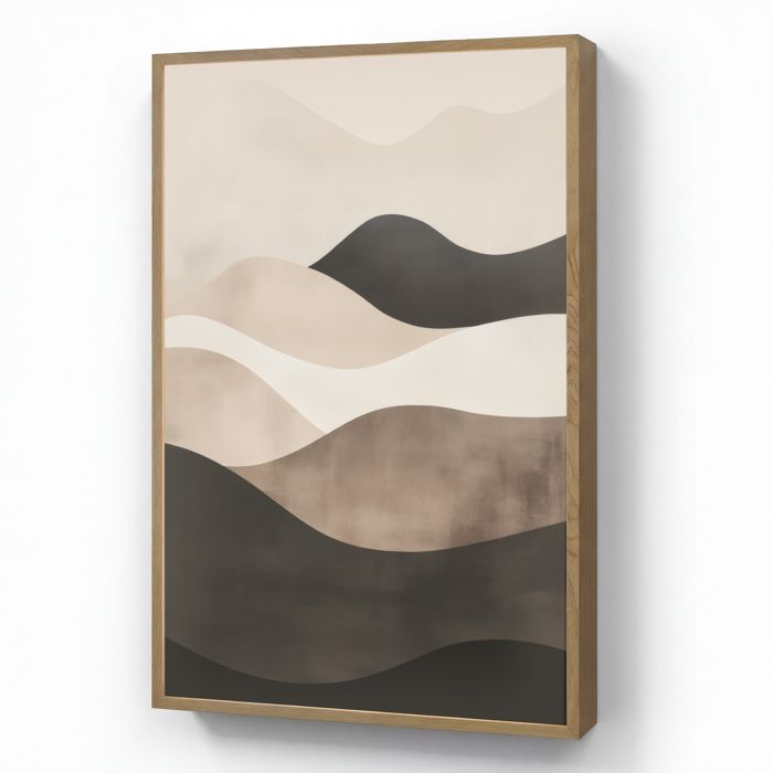 Applique Murale LED - Lampe de Chevet Murale Design - Motif Abstrait - Paysage - Vagues - 70x100 cm Couleur Grisbraun - OnlyWow