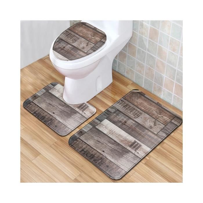 Ensemble De Tapis De Bain - SWAREY - Marron - Multicolore - Mixte