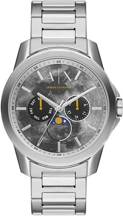 Armani exchange silver mens watch discount