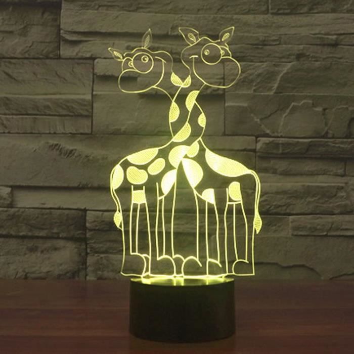 Modèle De Taureau 3D Veilleuse Lampe De Chevet De Chambre Usb Télécommande 16 Colors Décor De