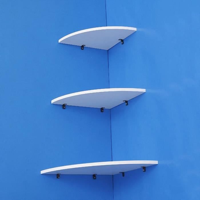 3 Couche Etagères murales dangle Étagère Flottante de Rangement Mural la Décoration de Bureau -Blanc