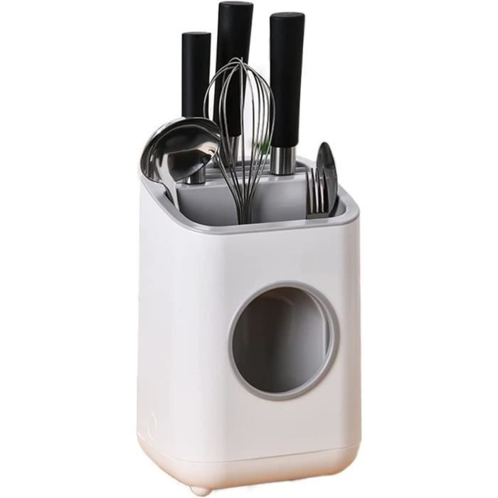 Amosfun Support De Rangement Céramique Pour Baguettes - Égouttoir Ustensiles Design Élégant Blanc Et Noir