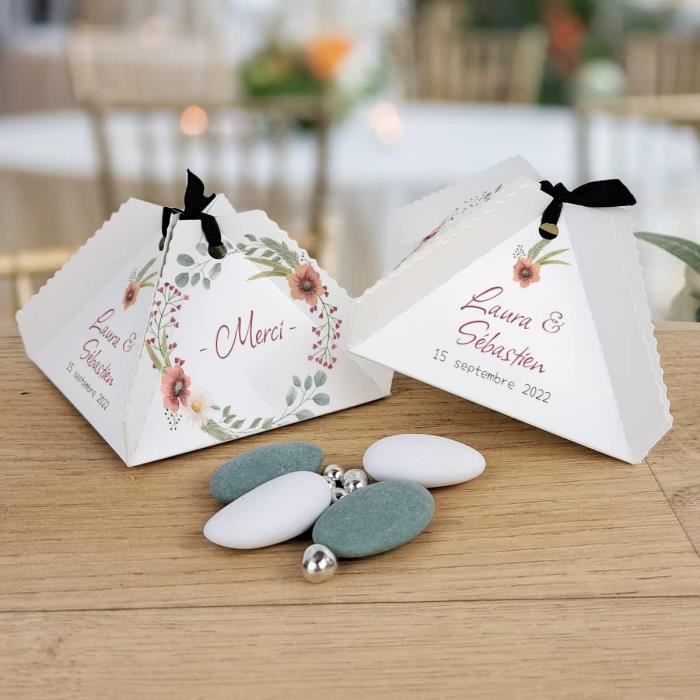 4 Ballotins Dragées Personnalisables 'Renard' - Pour Baptême, Communion, Mariage - 6cm