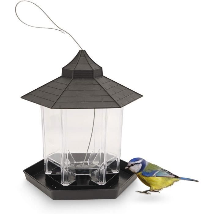 Mangeoire à Oiseaux Suspendue Pliable En Acrylique – Protection Anti-Écureuils, Grande Capacité Pour Jardin, Balcon Ou Terrasse