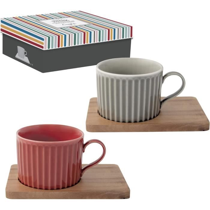 A TABLE Coffret Paire tasses thé LA MAJORELLE Bleu en porcelaine 280ML main image 1
