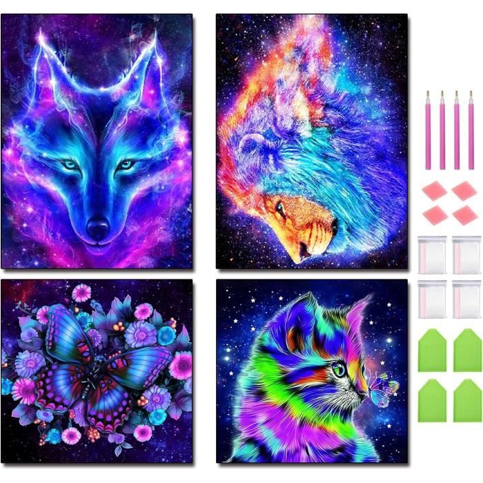 Kit De Peinture Diamant 5D à Faire Soi-même Pour Adultes, Motif Loup à