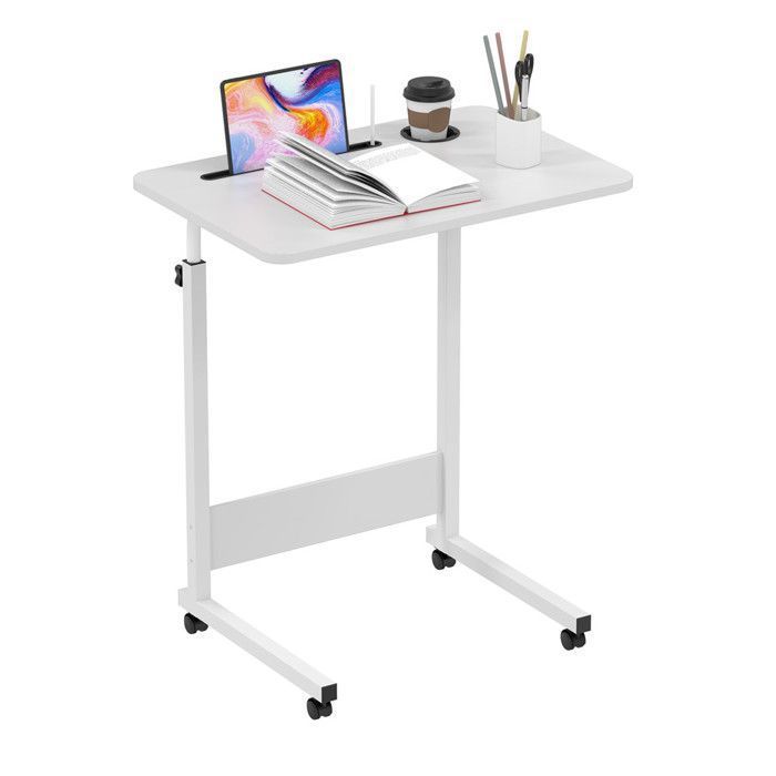 Table De Lit Réglable En Hauteur Et Longueur - Bureau Mobile Avec Roulettes Pour Ordinateur Portable, Lit, Canapé, Hôpital - 2