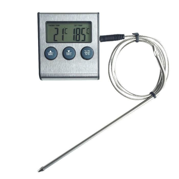 Lafayestore®Sonde Numérique Cuisson Thermomètre à Viande LCD Rétro