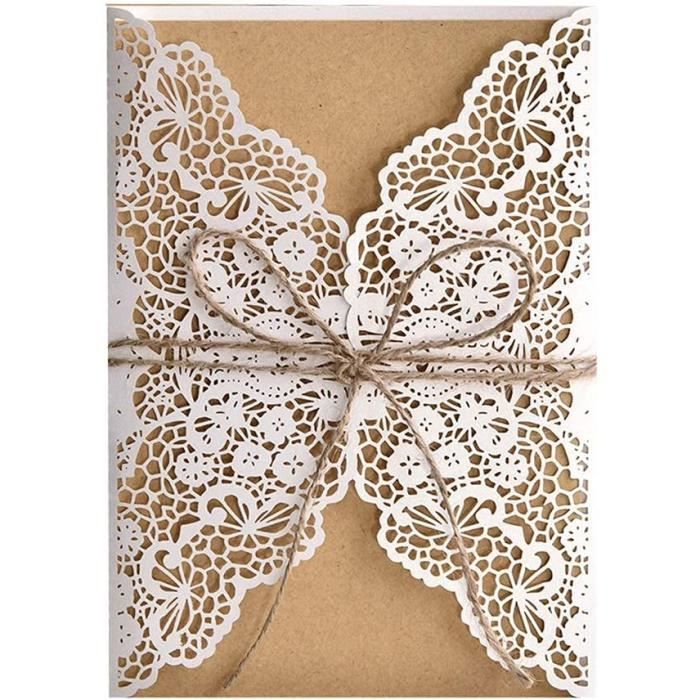 50 Cartes Nominatives En Forme De Cœur Découpées Au Laser - Pour Mariage, Anniversaire, Fêtes (style 5) - 8