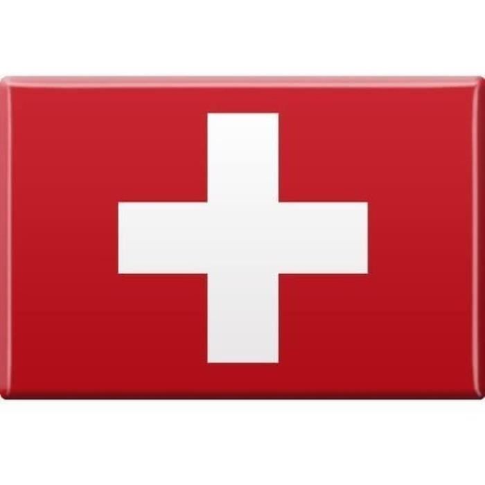 Magnet de réfrigérateur classique avec carte et drapeau de la Suisse