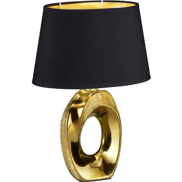 Lampe de table - TABA - Or noir - H 33 cm - Design contemporain