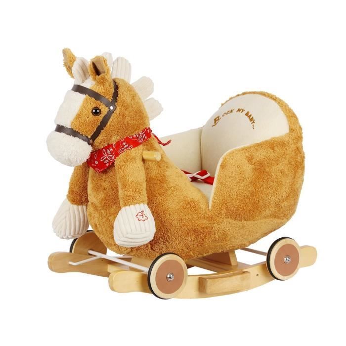 Dunjo Cheval a bascule avec fauteuil roulettes et melodie Cdiscount Jeux Jouets