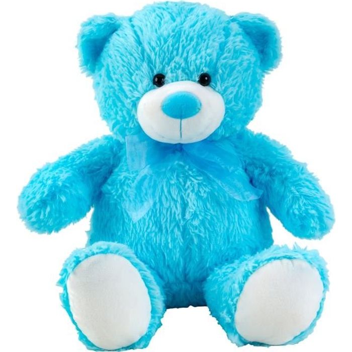 Ours en peluche ours en peluche bleu avec noeud 50 cm de hauteur
