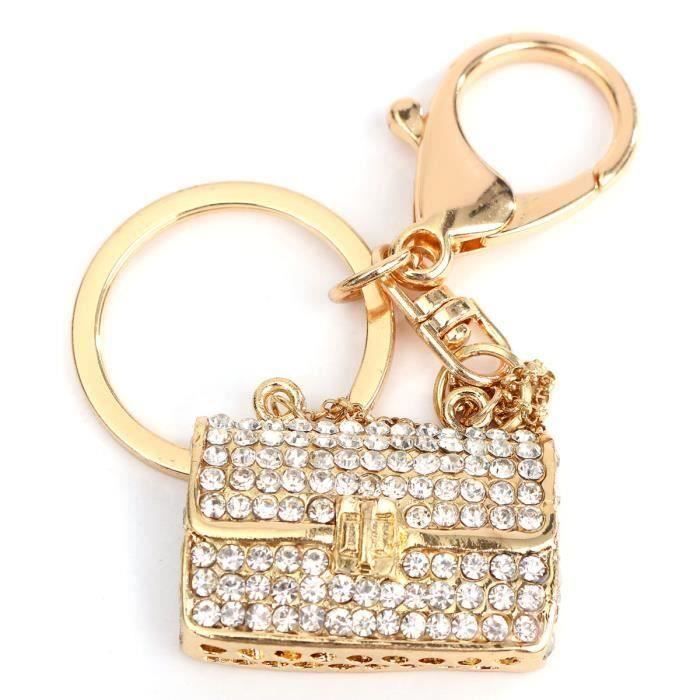 Porte cles Clefs Clavier Forme Sac Main Cristal Metal Pendentif bijoux or Cdiscount Bagagerie Maroquinerie