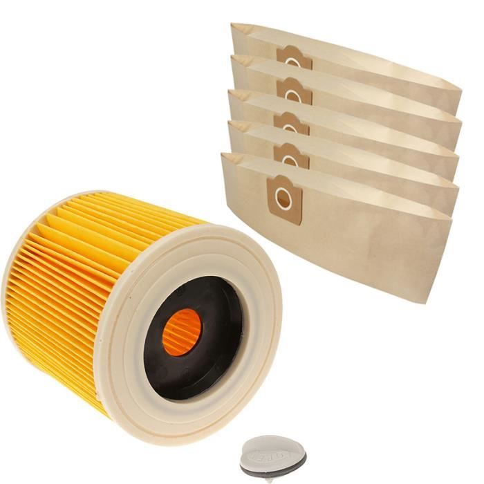 5X dust bag 1X filter for KARCHER WD3 Premium WD 3,300 M WD 3,200 WD3.500 P  6,959-130 vacuum cleaner