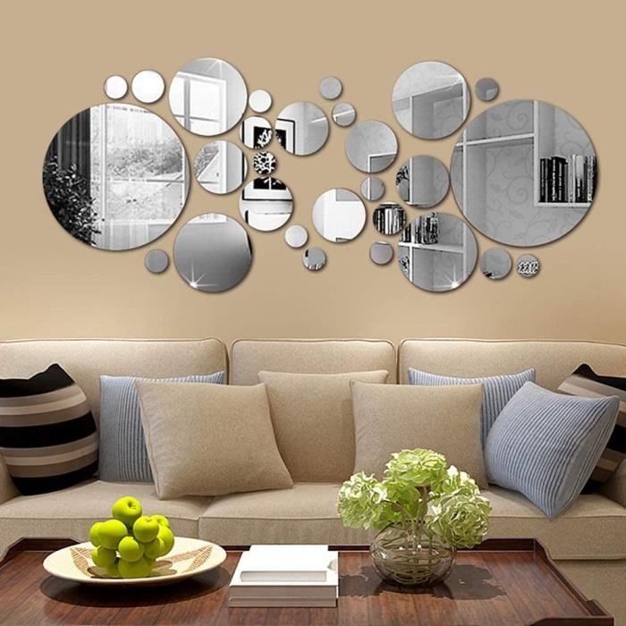 Beenle-Icey 26Pcs Miroirs Adhésifs Muraux Acrylique Argent Autocollant Miroir Mural Bricolage Miroirs Adhésifs Ronds pour Décorer la Maison ou Le Bureau Beenle-Icey 26Pcs Miroirs Adhésifs Muraux Acrylique Argent Autocollant Miroir Mural Bricolage Miroirs Adhésifs Ronds pour Décorer la Maison ou Le Bureau